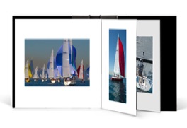 photo album interior with sailing images
